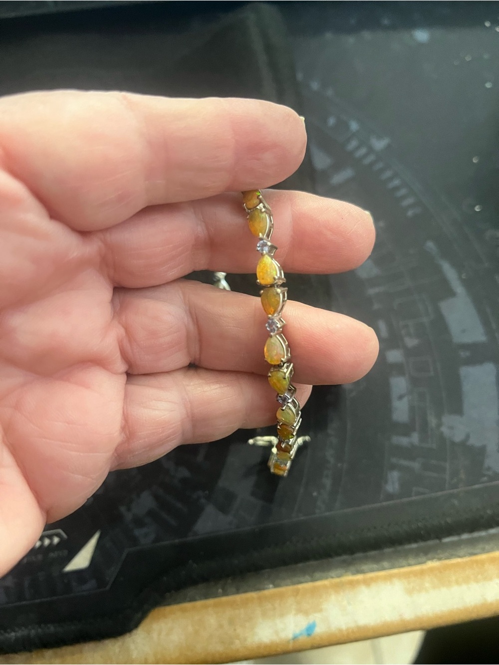 Ethiopian Opal Marquise Link Bracelet - Women Jewelry - Picture 4 of 4